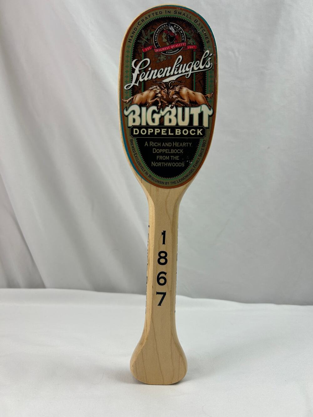 Leinenkugel's Big Butt Doppelbock Wood Beer Tap Handle Vintage 12 Inch